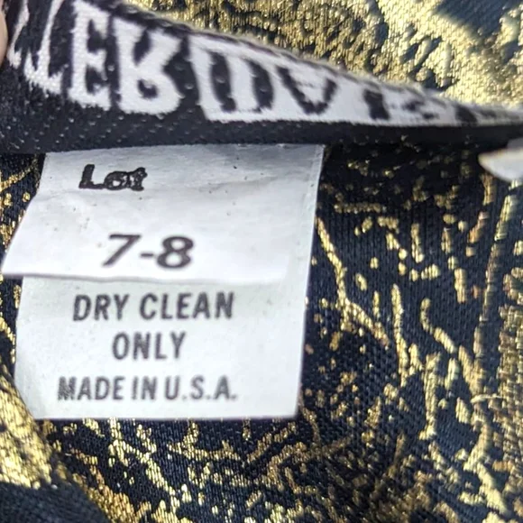 Vintage 80s Metallic Gold Party Dress Cocktail Party Evening Glam Disco Medium - Picture 6 of 10